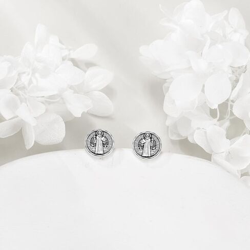 YFN Saint Michael Earrings Sterling Silver Religious Protector Earrings St Michael Archangel Jewelry Gifts for Women Men in Saudi Arabia
