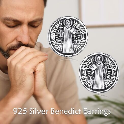 YFN Saint Michael Earrings Sterling Silver Religious Protector Earrings St Michael Archangel Jewelry Gifts for Women Men in Saudi Arabia