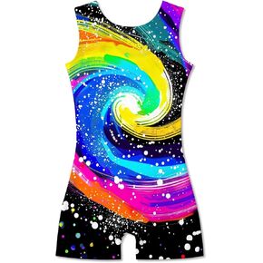 Vieille Gymnastics Leotards for Girls Sleeveless Sparkly Biketards Cute Kids Tumbling Dance Practice Outfit 4-8T