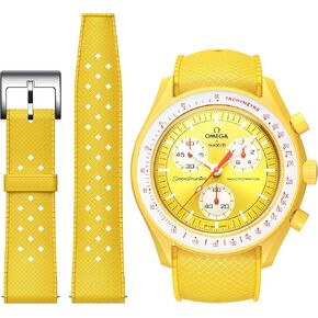 Bands for Omega Swatch Watch,Fluororubber Strap Compatible with Omega x Swatch MoonSwatch 20mm Watch,Quick Release Waterproof Replacement Strap for Swatch Omega Men Women