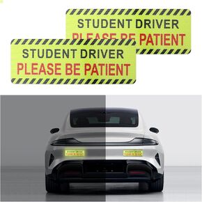 2PCS Student Driver Magnet for Car,Reflective New Driver Sticker Car Decorations for Safety Warning,Essential Please Be Patient Student Driver Magnet Car Accessories (Pink 1)