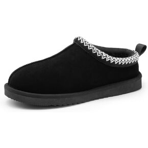 DREAM PAIRS Men's Fuzzy Cozy Slippers Genuine Suede Indoor Outdoor Home Comfy Winter Cute Warm Memory Foam Furry Shoes