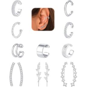 13Pcs Ear Cuffs for Women Non Piercing 14K Gold Plated Ear Cuff for Non Pierced Ears Clip on Cartilage Earring Ear Climbers Earring Fake Earring Adjustable Earrings Set
