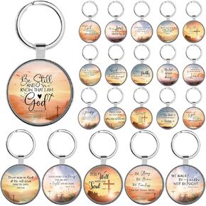 Church Gifts in Bulk Religious Keychains Christian Charms Scripture Quote Keychain Mini Bible Verse Gifts for Women