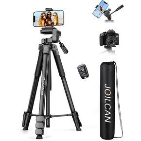 JOILCAN Phone Tripod, 67" Tripod Stand for iPhone, Aluminum Extendable Tripod with Remote Carry Bag, Portable Travel Tripod for Selfie Photos Video, Compatible with iPhone Camera Projector DSLR