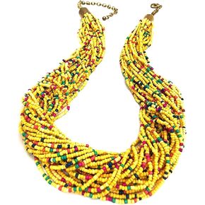 Bohemian handmade beaded statement necklace for women and girls by Ishvaku