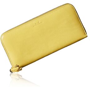 VOICE Align type Long wallet Leather made by MASINI in Italy Cowhide ART.Pitti Women's Elegant and easy to use Vertical card case In gift box (Pioppino-Ivory)