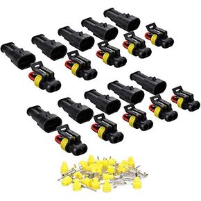 ZYTC 10 Kits 2 Pin Way Waterproof Electrical Connector Plug 1.5mm Series Terminals