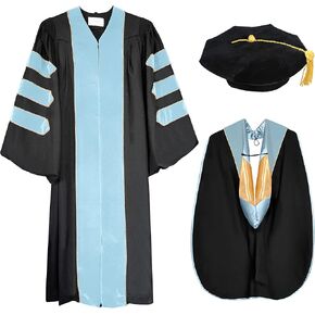 Doctoral Graduation Gown Hood and Tam 8 Sided Package