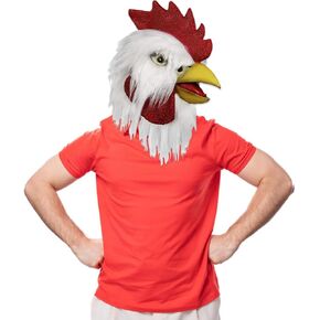 White Chicken Mask for Adult,Halloween Cosplay Costume Latex Animal Mask