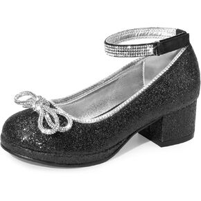 DREAM PAIRS Girls Dress Shoes Platform Chunky Heel Ankle Strap Princess Flats Flower Party Wedding Pump for Little Big Kid