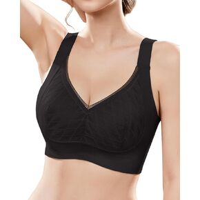 WOWENY Wirefree Bras for Women Full Coverage No Underwire Everyday Bras Comfortable Wireless V Padded Bralettes