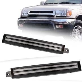 Switchback White/Amber LED Front Side Marker Headlight Daytime Running Lamp Amber Sequential Turn Signal light Feature Compatible with Toyota 4Runner 1996-2002 Replacement Front Bumper Trim