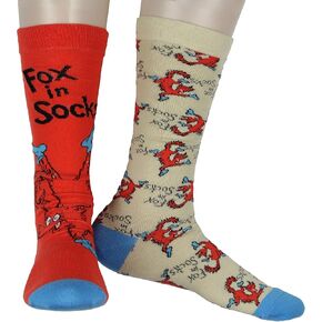 جوارب طويلة للركبة بتصميم شخصية دكتور سيوس كيد فوكس غير متطابقة in Kuwait