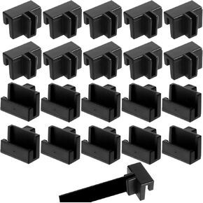 20pcs Hanging File Rail Clips File Folder Clips Drawer Divider Clips, Black Hanging File Folder Organizer for File Storage, Plastic Drawer Sides File Rails Clips Hooks for File Drawer Holder