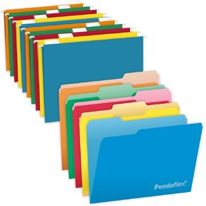 Hanging File Folders Letter Size - Bundle Pack, 25 Colored File Folders / 25 Colored Hanging Folders - Heavyweight 1/3 Cut Filing Folders - Folders for Filing, Hanging File Folders for Filing Cabinet