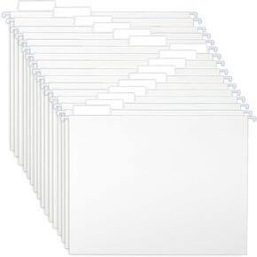 30 حزمة من مجلدات الملفات المعلقة، مجلدات تعليق بحجم الحروف مع 1/5 علامات تبويب مقطوعة، مجلدات معلقة مع علامات تبويب لخزانة الملفات المعلقة، المكتب، تخزين ملفات سطح المكتب للمدرسة، أبيض (أبيض) in Kuwait