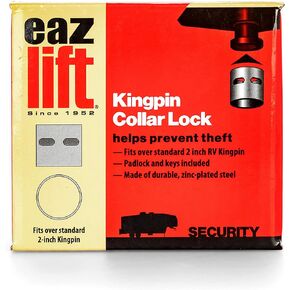 Camco Eaz-Lift RV 5th Wheel Trailer Kingpin Collar Lock - Locks to Your Kingpin to Protect Your RV 5th Wheel from Theft While in Storage, Fits Standard 2" Kingpin (48856)