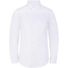 Adam Baker Boy's Slim Fit 4-Way Stretch Long Sleeve Solid Dress Shirt - Colors