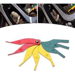 قطعة واحدة من مقياس وسادة فرامل السيارة، أداة قياس سماكة وسادة الفرامل الحديدية، مع رمز اللون، SAE والبناء المتري، أداة قياس الفرامل العالمية للسيارة (الأحمر والأصفر والأخضر) in Kuwait