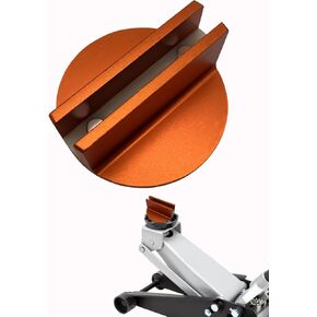 Universal Magnetic Jack Pad, Aluminum Grooved Magnetic Jacking Puck Orange Large Slotted Universal Magnetic Jack Pad Weld Frame Rail Adapter for Sub-Frame Vehicle Floor Jack (Orange-1 Pack)