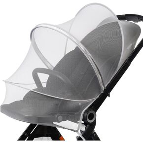 Baby Mosquito Net with Double Zipper Bassinet Stroller Cover for Baby/Stroller/Car Seat/Cradles/Carriers, Easy to Use, Visible Breathable Mesh, Keep Insects/Bugs/Cats Out, Black