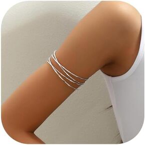 Arm Cuff for Women Gold Arm Cuff Upper Arm Cuff Arm Bracelet Upper Arm Gold Cuff Bracelets Arm Cuff Bangle for Teen Girls (Silver)
