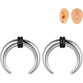 00G-16G الحاجز الحاجز التناقص التدريجي حلقات الحاجز الفولاذ المقاوم للصدأ Pincher الحاجز الثقب C شكل الجاموس نقالة المتوسع الأذن تفتق مجموعة لتمتد مثقوب، الذهب/أسود/الشظية in Kuwait