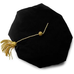 Endea Graduation Deluxe Doctoral Tam with Eight Sides and Gold Bullion Academic Regalia Unisex