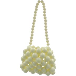 Girls Multicolor Beaded Pearl Handbag Purse Vintage Pearl Clutch Pearl Bag Pearl Wrislet Mini Evening Bag for Party Wedding