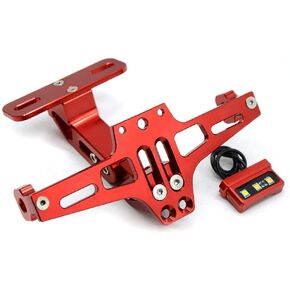 Universal Motorcycle License Plate Holder with Aluminium LED Tail Light Compatible with Z750 Z800 Z900 Z1000 Z300 Z250 GSXR 600 750 1000 S1000RR S1000R S1000XR F650GS F700GS F800GS- Black
