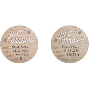 New Baby Birth Announcement Fill-In Photo Prop, Newborn Hospital Wooden Birthday Sign, Customizable New Baby Board, Gift For Expecting Moms (Pack of 2)