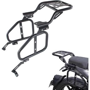 Motorcycle Rear Luggage Rack + Saddlebag Rack Set Compatible with Husqvarna Svartpilen 200/250/401 2020-2023, Svartpilen 200 2020-2023, Vitpilen 250/401 2022-2023