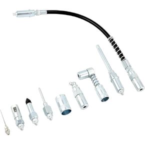 QWORK 9 - Piece Grease Gun Tip Set, Universal Grease Coupler Kit, for All Types of Grease Lubrication Applications, Quick Connect Grease Gun Fittings