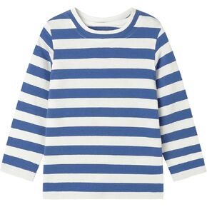 LittleSpring Unisex Kids Long Sleeve Striped Tee Shirt Tagless Crew Neck Cotton T-Shirt