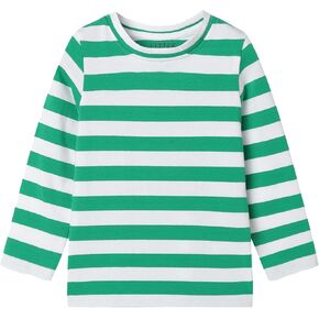 LittleSpring Unisex Kids Long Sleeve Striped Tee Shirt Tagless Crew Neck Cotton T-Shirt