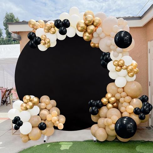 White Round Backdrop Cover 6x6ft Polyester Circle White Birthday Party Backdrop Photoshoot Baby Shower Wedding Photography Background Decor in Kuwait