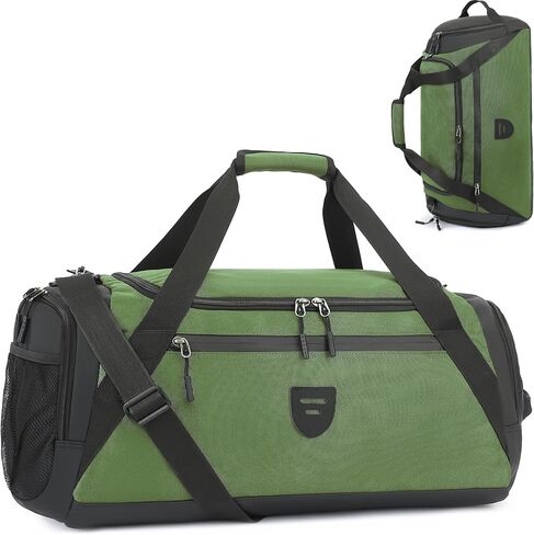 Small Gym Duffle Bag 40L Large Sports Gear Bag for Travel Multipurpose Waterproof Carry on Weekender Overnight Bags for Men & Women with Shoes Compartment & Wet Pocket (Green) in Saudi Arabia