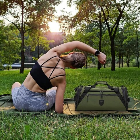 Small Gym Duffle Bag 40L Large Sports Gear Bag for Travel Multipurpose Waterproof Carry on Weekender Overnight Bags for Men & Women with Shoes Compartment & Wet Pocket (Green) in Saudi Arabia