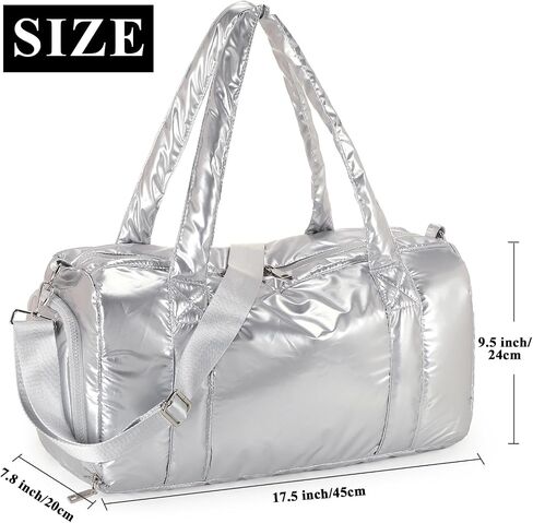 LEDAOU Duffle Bag for Travel, Gym Bag for Women, Lightweight Carry-on Tote, Weekender Overnight Bag with Wet Pocket, Workout Bag (Silver) in Saudi Arabia