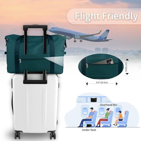 WALNEW Gym Duffel Bag for Women Men, Travel Carry on Weekender Overnight Tote Bags, Lightweight Waterproof Personal Item Bag for Sports, Dance, Workout with Wet Pocket, Peacock Blue in Saudi Arabia