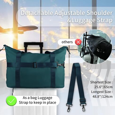 WALNEW Gym Duffel Bag for Women Men, Travel Carry on Weekender Overnight Tote Bags, Lightweight Waterproof Personal Item Bag for Sports, Dance, Workout with Wet Pocket, Peacock Blue in Saudi Arabia