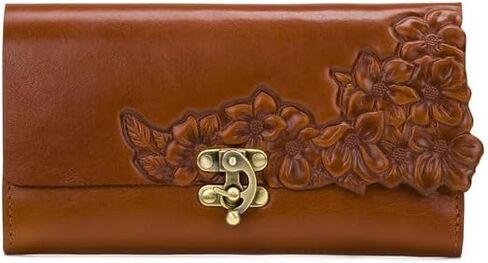 محفظة باتريشيا ناش تيريزا النسائية - محفظة للنقود وبطاقات الائتمان للنساء، محفظة رفيعة أنيقة للنساء من الجلد الحقيقي، محفظة نسائية صغيرة، محفظة لحمل النقود للنساء، أسمر ضارب للصفرة in Kuwait