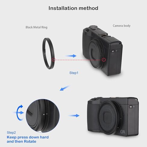 حلقة محول مرشح العدسة Haoge LAR-GR3X لكاميرا RICOH GR3X/GRIIIX الرقمية المدمجة لعدسة التحويل الواسعة GT-2 GW4 تحل محل GA-2 in Kuwait