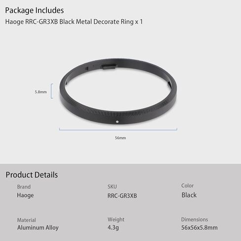 حلقة محول مرشح العدسة Haoge LAR-GR3X لكاميرا RICOH GR3X/GRIIIX الرقمية المدمجة لعدسة التحويل الواسعة GT-2 GW4 تحل محل GA-2 in Kuwait