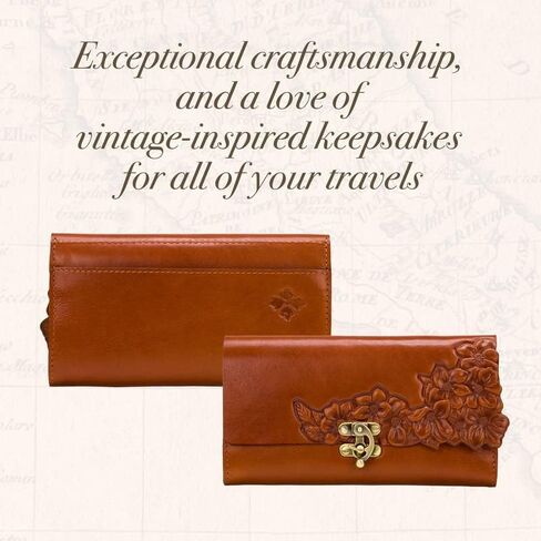 محفظة باتريشيا ناش تيريزا النسائية - محفظة للنقود وبطاقات الائتمان للنساء، محفظة رفيعة أنيقة للنساء من الجلد الحقيقي، محفظة نسائية صغيرة، محفظة لحمل النقود للنساء، أسمر ضارب للصفرة in Kuwait