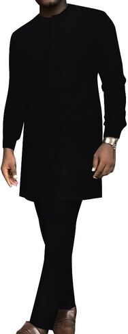 African Mens Clothes Sets Long Sleeve African Shirts and Pants 2 Piece Set Dashiki Outfits Patchwork African Attire in Saudi Arabia