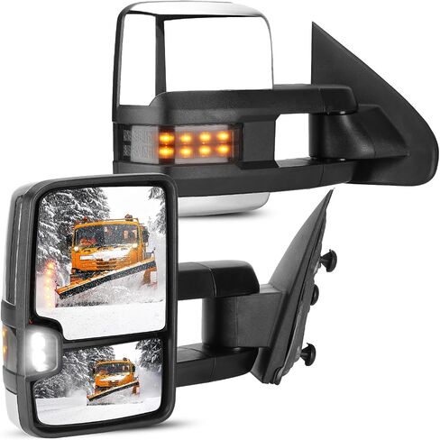 Towing Tow Mirrors Fit for Chevrolet Fit for GMC for Silverado Sierra 1500 2014-2018 for Silverado Sierra 2500HD 3500 HD 2015-2018 with Power Heated Smoke Turn Signal Running Light Manual Telescoping in Saudi Arabia