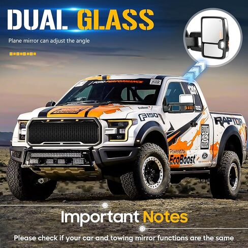 Towing Tow Mirrors Fit for Chevrolet Fit for GMC for Silverado Sierra 1500 2014-2018 for Silverado Sierra 2500HD 3500 HD 2015-2018 with Power Heated Smoke Turn Signal Running Light Manual Telescoping in Saudi Arabia