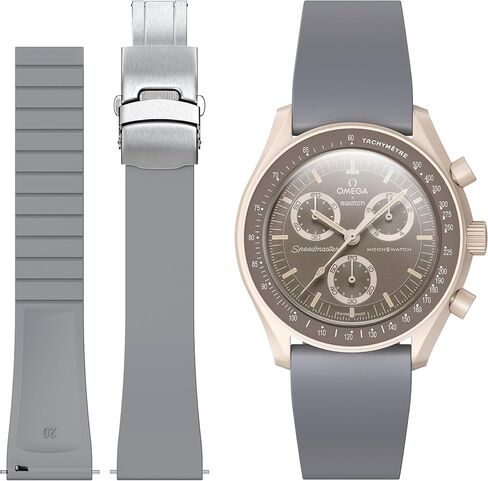Bands for Omega Swatch Watch,Fluororubber Strap Compatible with Omega x Swatch Moonswatch 20mm Watch,Quick Release Waterproof Replacement Strap for Swatch Omega Men Women in Saudi Arabia
